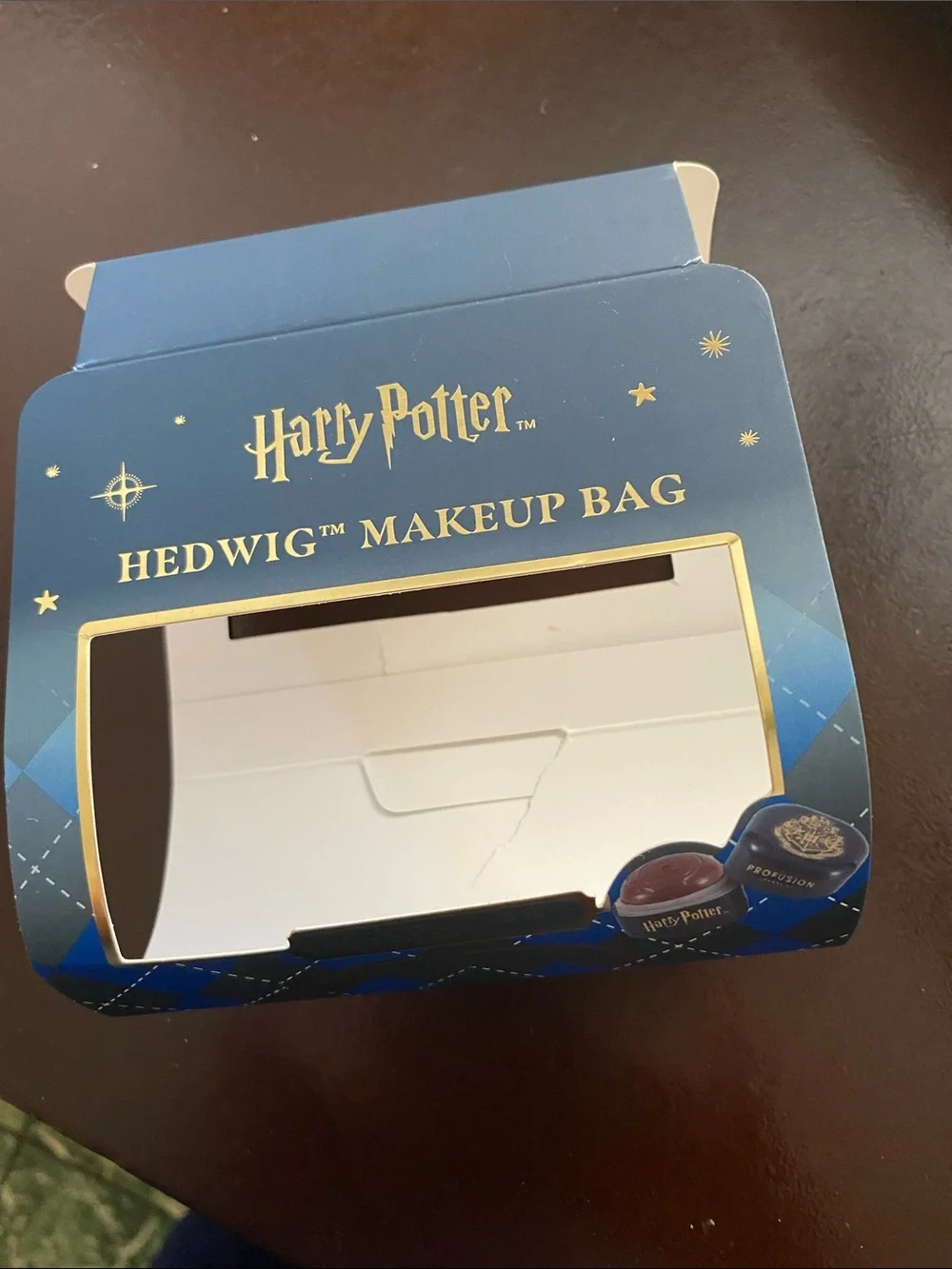 Warner Bros. White Owl Eyes Kids Pouch with Yellow Accents Harry Potter
